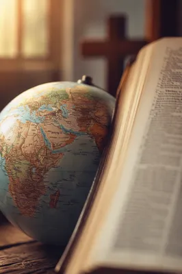Globe and Open Bible for Missions Prayer