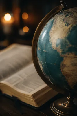 International Missions Globe Beside Open Bible