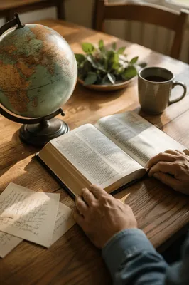 Globe and Bible for Mission Prayer