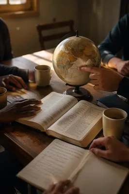 Prayerful Missions Planning with Globe and Bible