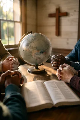 Global Missions Prayer Table With Bible