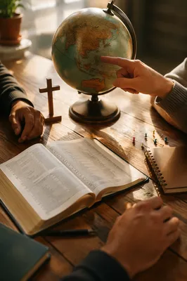Missions Planning with Globe and Bible