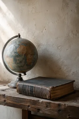 Antique Globe and Bible for Missions