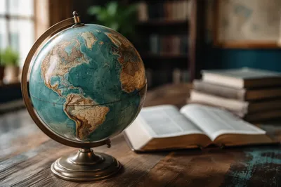 International Missions Globe With Open Bible