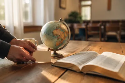 Globe and Open Bible for Missions Prayer