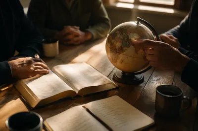 International Missions Planning with Globe and Bible