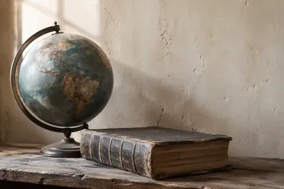Antique Globe and Bible for Missions