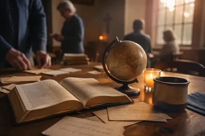 Open Bible and Globe for Missions Prayer