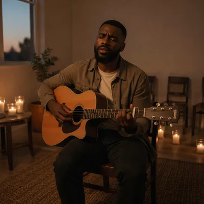 Intimate Candlelit Worship with Acoustic Guitar