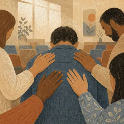 Laying Hands Prayer in Contemporary Church