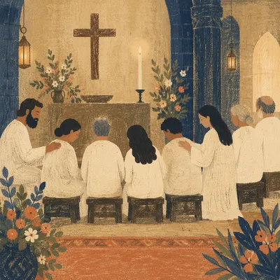 Laying Hands Prayer in Stone Sanctuary