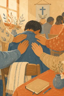 Laying Hands Prayer Ministry in Fellowship Room