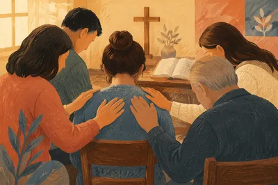 Tender Laying Hands Prayer Ministry Moment