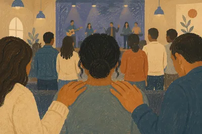 Laying Hands Prayer at Contemporary Church