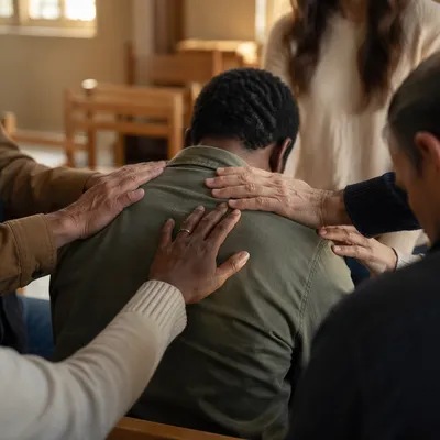 Laying Hands Prayer in Contemporary Church