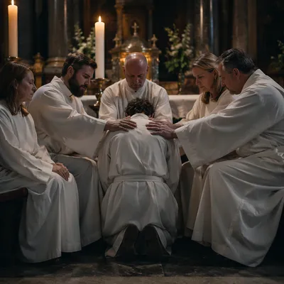 Laying Hands Prayer Ministry in Sanctuary