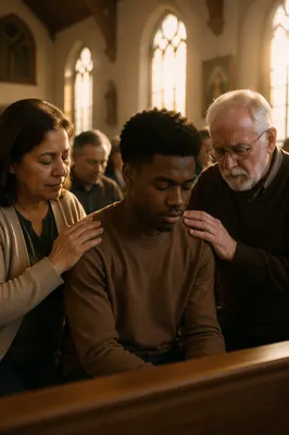 Evening Laying Hands Prayer in Sanctuary