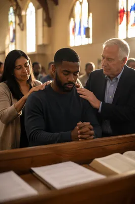 Laying Hands Prayer in Chapel Fellowship