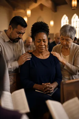 Prayer Gathering in Warm Church Sanctuary