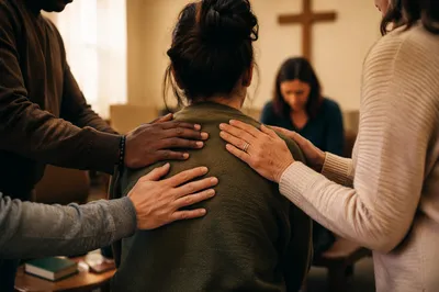 Laying Hands Prayer Ministry in Fellowship Room
