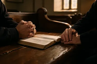 Laying Hands Prayer Over Open Scripture
