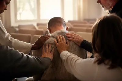 Laying Hands Prayer Ministry in Church