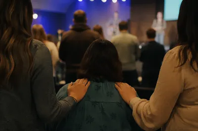 Laying Hands Prayer During Church Ministry