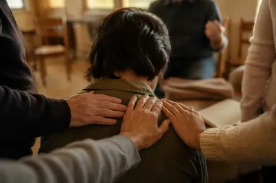 Laying Hands Prayer Ministry in Church