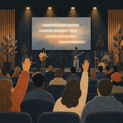 Modern Church Worship Lyrics Screen Scene