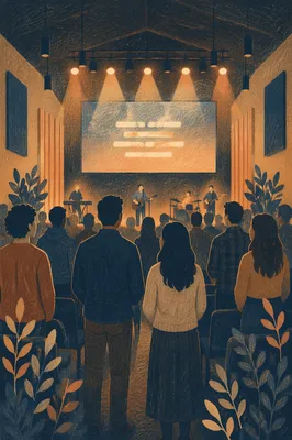 Modern Church Worship Lyrics on LED Screen