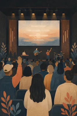 Modern Church Worship Lyrics Screen Scene