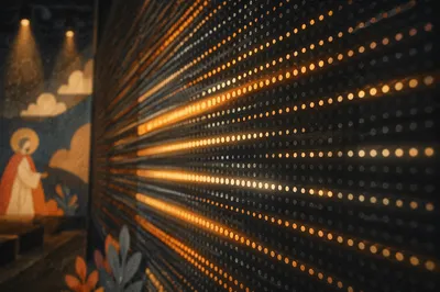 Modern Church LED Worship Screen Closeup