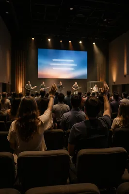 Modern Church Worship Lyrics on LED Screen