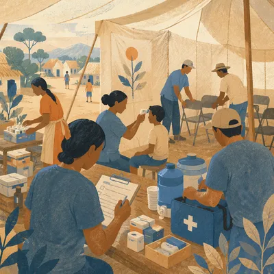 Compassionate Medical Mission Clinic in Village Tent