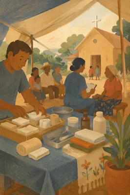 Medical Mission Clinic Tent by Chapel