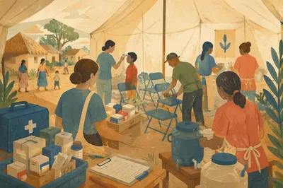 Compassionate Medical Mission Clinic in Village Tent