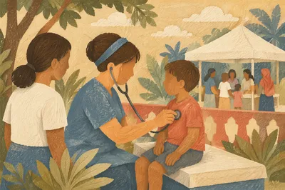 Compassionate Medical Mission Clinic in Community Courtyard