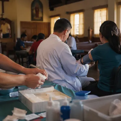 Volunteer Doctor Serving at Church Mission Clinic