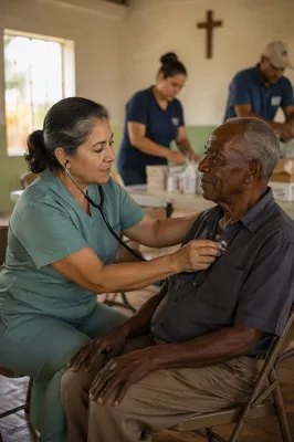 Doctor Examining Patient in Rural Clinic