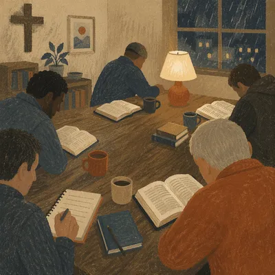 Men’s Bible Study on a Rainy Evening