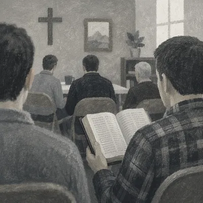 Men’s Bible Study in Church Classroom