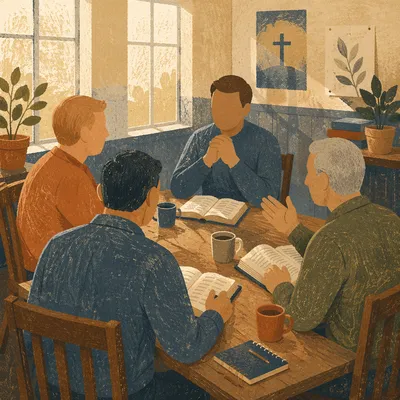 Men’s Bible Study Circle in Fellowship Room