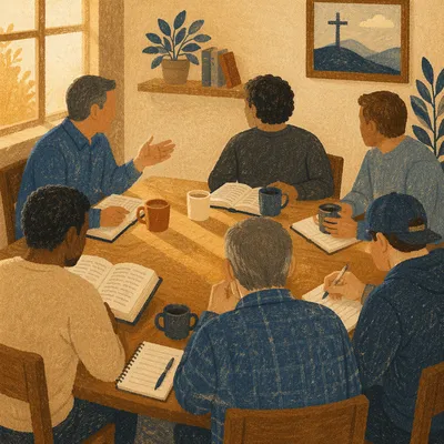 Men's Bible Study in Fellowship Room