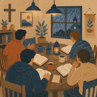Men’s Bible Study on a Rainy Evening