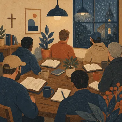 Men’s Bible Study on a Rainy Evening