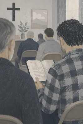 Men’s Bible Study in Church Classroom