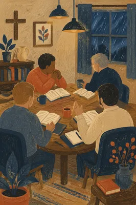 Men’s Bible Study on a Rainy Evening
