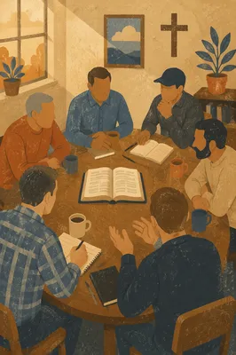 Men’s Bible Study in Church Fellowship Room