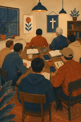 Men’s Bible Study on a Rainy Evening