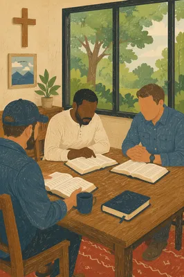 Men’s Bible Study in Church Fellowship Room